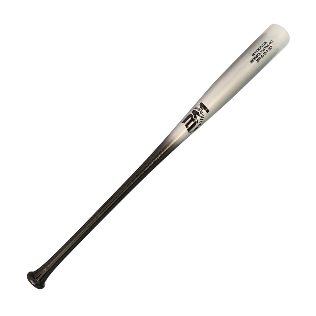 Bat Beisbol Reforzado Con Fibra de Vidrio Beisbolmania Birch Plus BMAP5 Negro Plata