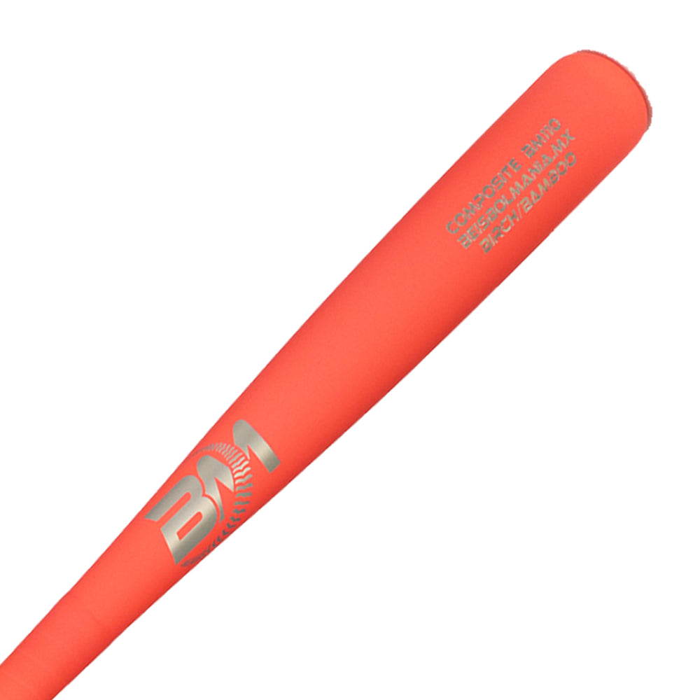 Bat Beisbol Reforzado Con Fibra de Vidrio Beisbolmania Compuesto Birch Bamboo BM110 Rosa Neon