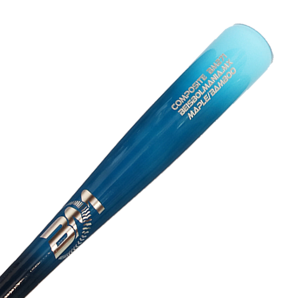 Bat Beisbol Reforzado Con Fibra de Vidrio Beisbolmania Compuesto Maple Bamboo BM271 Celeste Marino