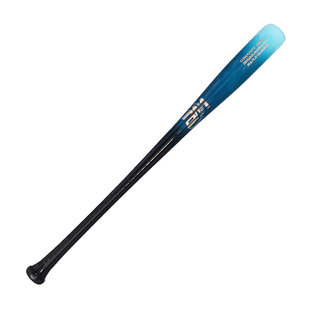 Bat Beisbol Reforzado Con Fibra de Vidrio Beisbolmania Compuesto Maple Bamboo BM271 Celeste Marino JUVENIL