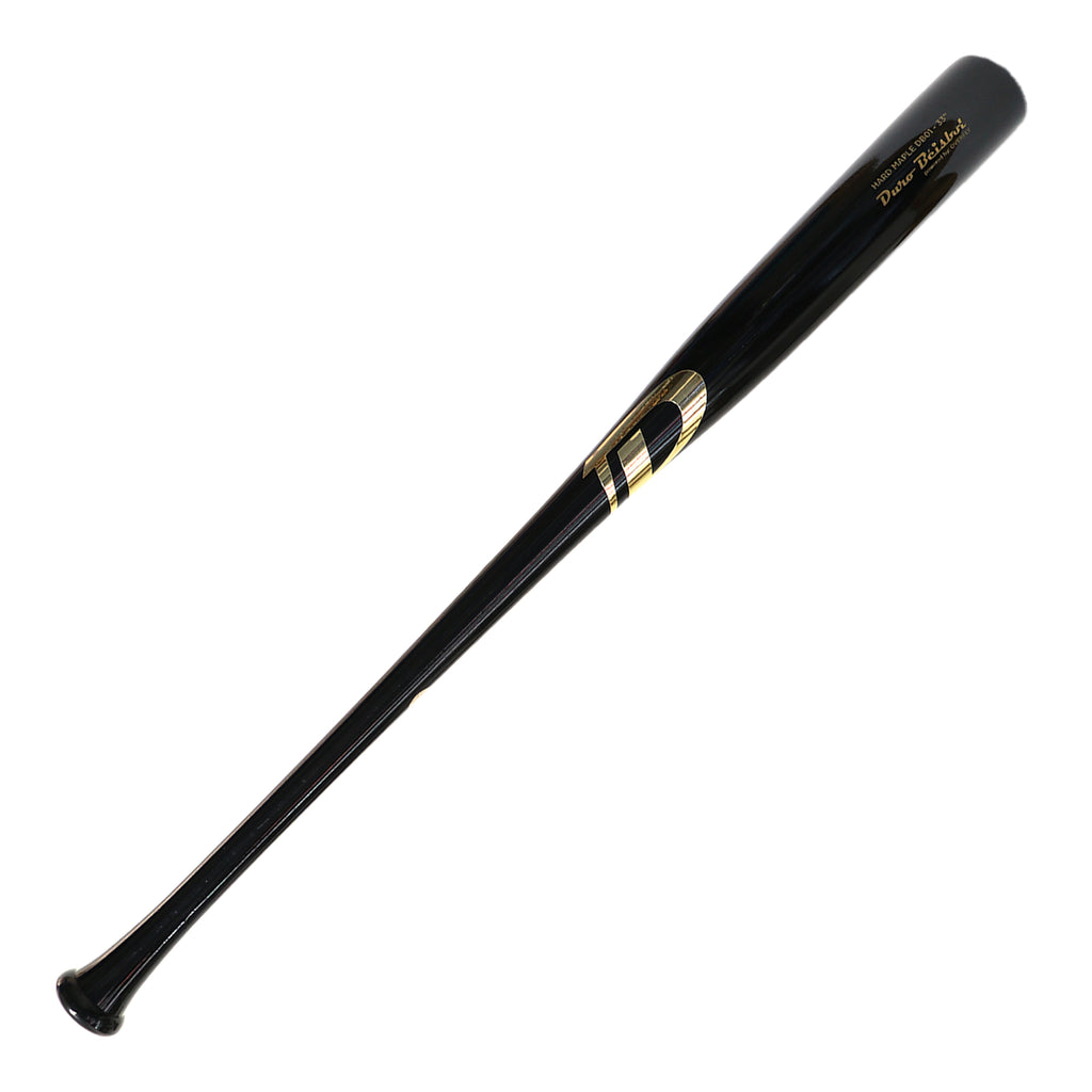 Bat Beisbol Madera Overfly Duro Negro Dorado Maple