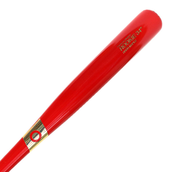 Bat Beisbol Madera Overfly Rookie Rojo Dorado Maple