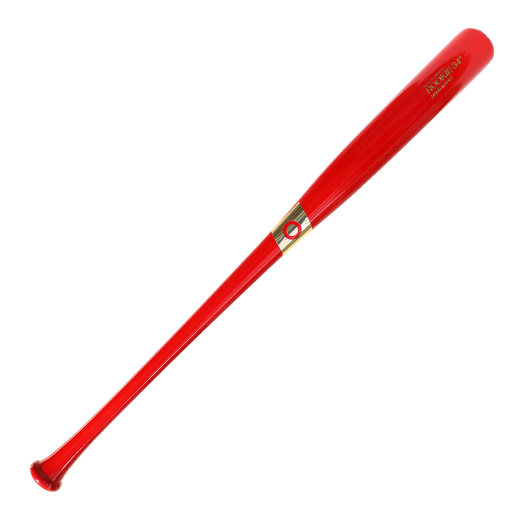 Bat Beisbol Madera Overfly Rookie Rojo Dorado Maple