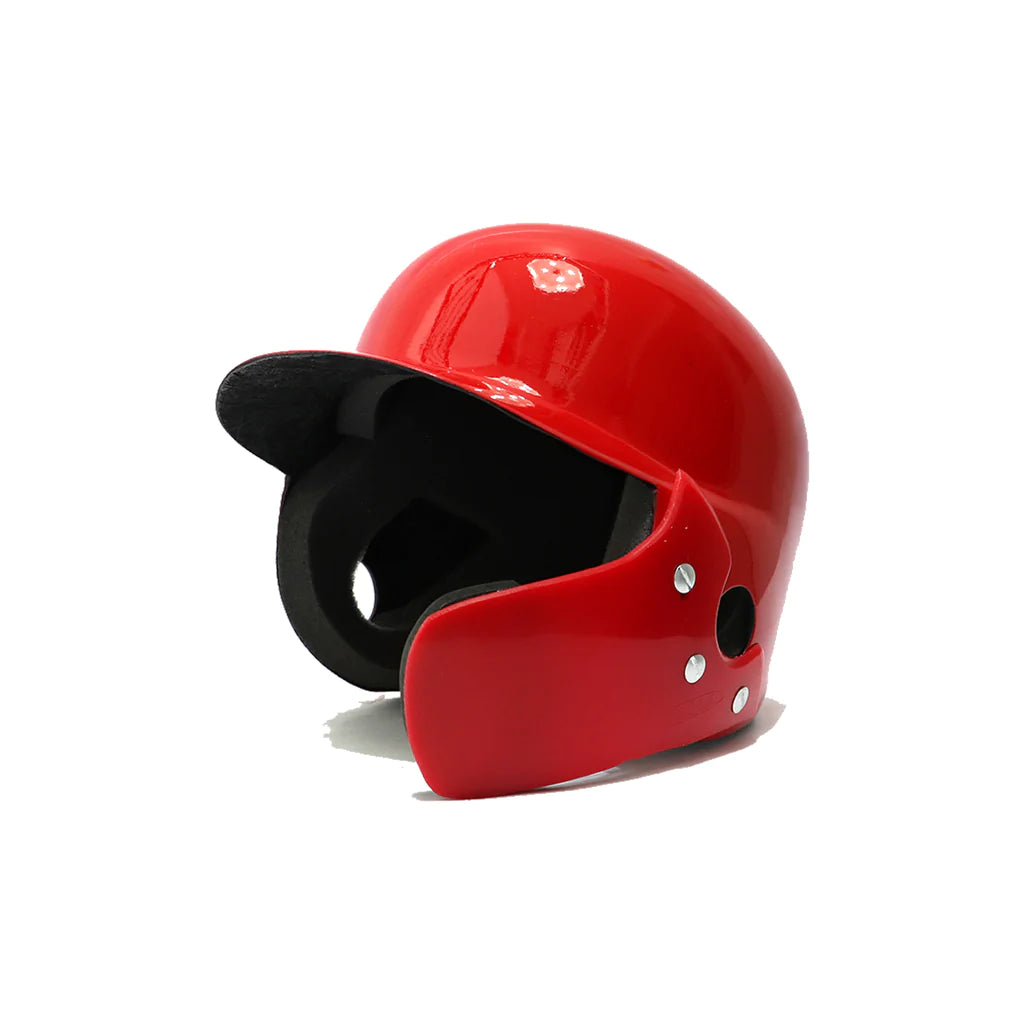 Casco Beisbol Softbol BS4 Fibra de Vidrio Doble Oreja Con Protector Rojo ADULTO