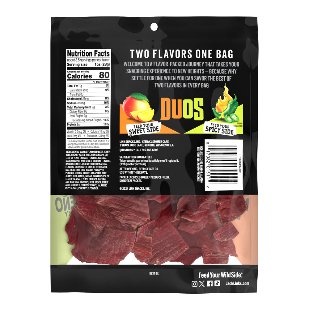 Carne Seca Res Jack Link's Duos Mango y Jalapeño (2.85 oz)