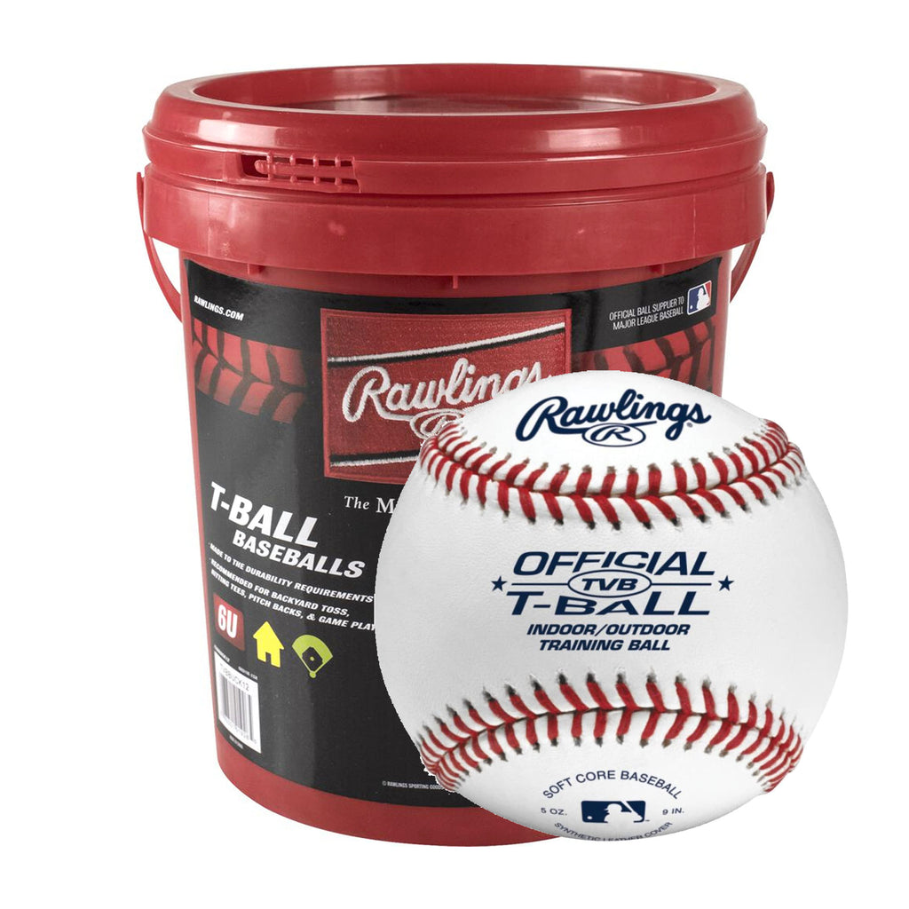 Cubeta Con 12 Pelotas Beisbol Rawlings TVB Oficial