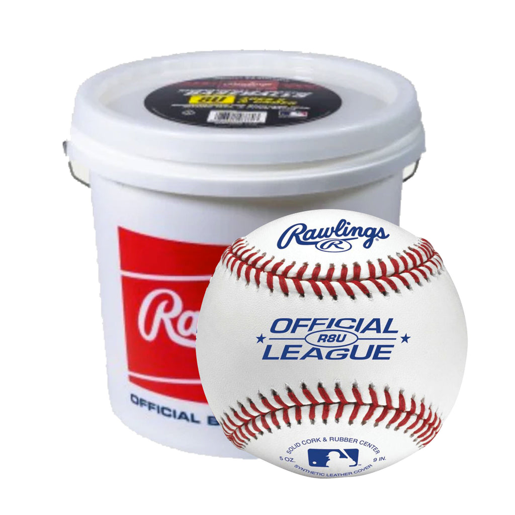 Cubeta Con 24 Pelotas Beisbol Rawlings R8U Oficial