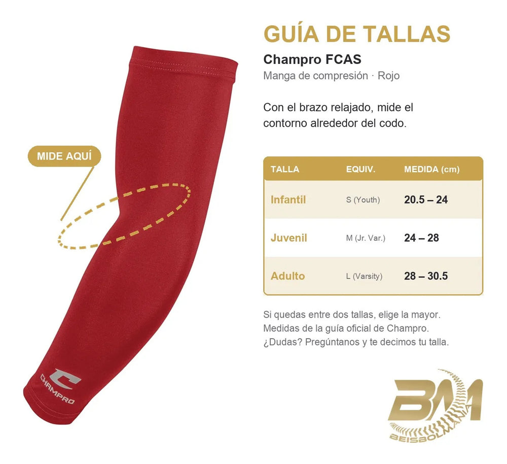 Guía de tallas Beisbolmania