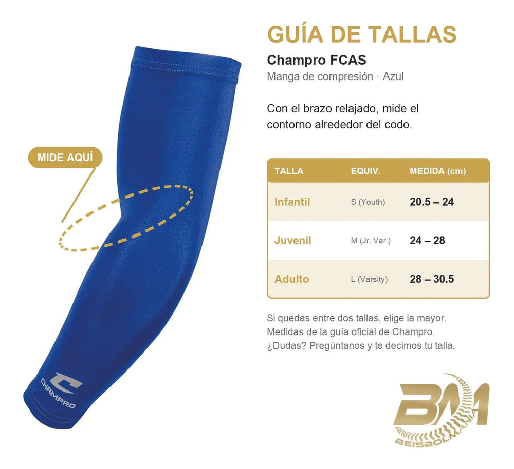 Guía de tallas Beisbolmania