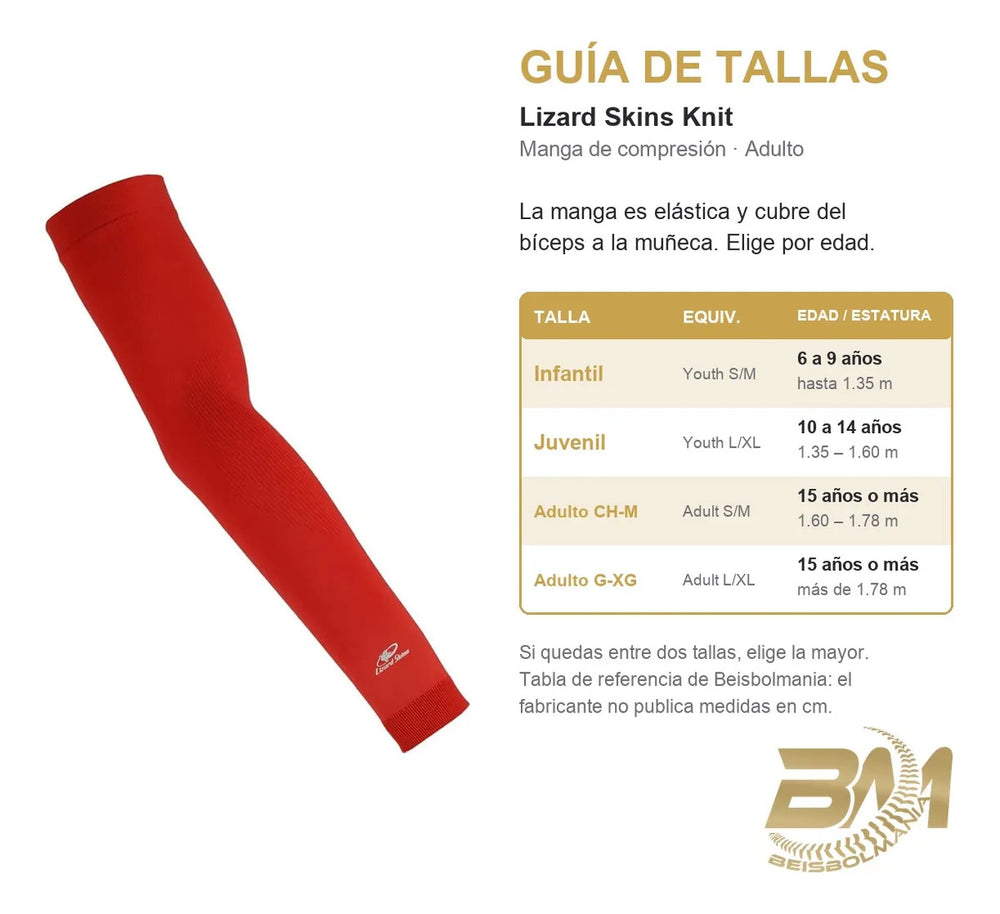 Guía de tallas Beisbolmania