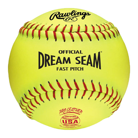 Docena Pelota Softbol Fastpitch USA Dream Seam Piel Pro Rawlings C12RYLA 12 in