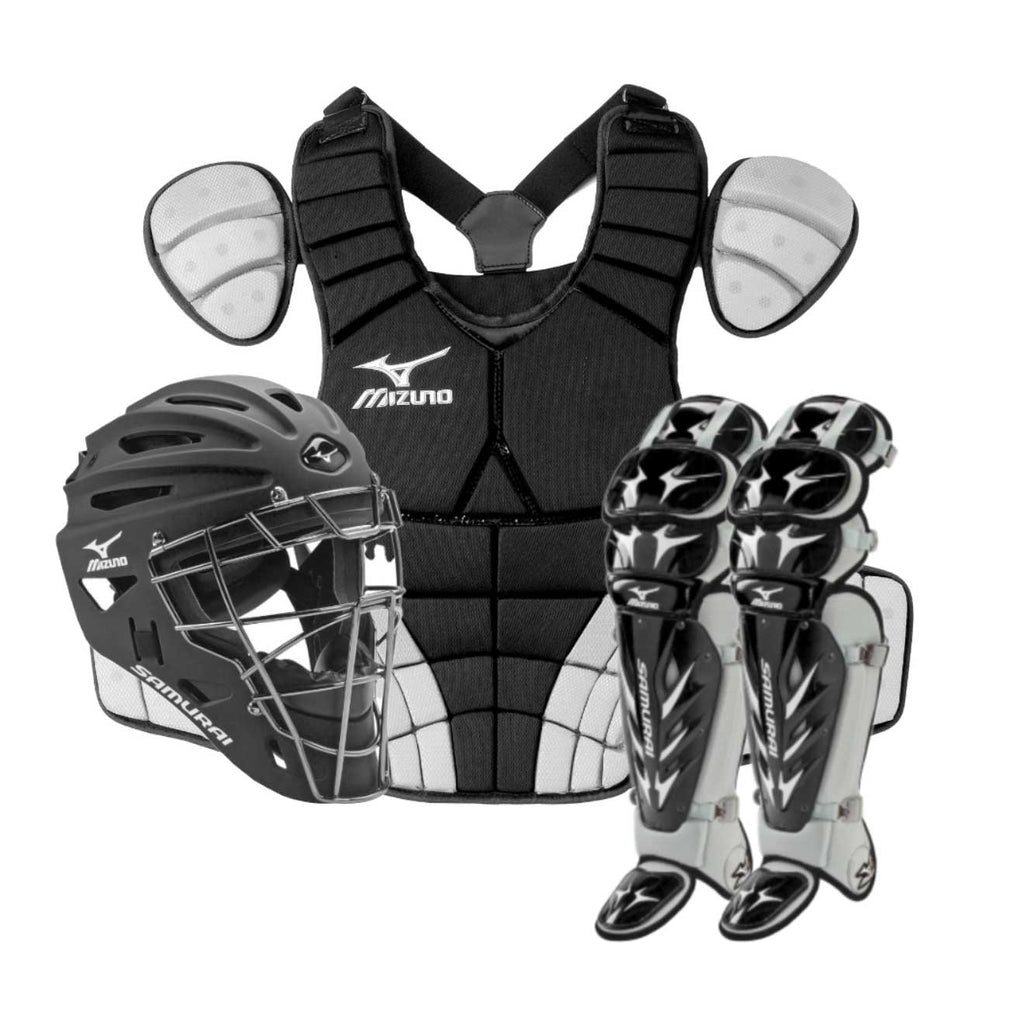 Equipo Catcher Beisbol Mizuno Samurai Negro Gris Adulto