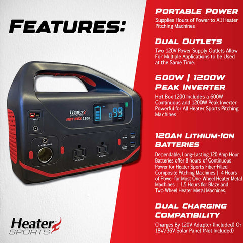 Estación de Energía Portátil Heater Sport Hot Box 1200 Peak