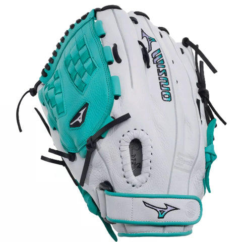 Guante Softbol Mizuno Franchise GFN1251F5 12.5 in Blanco Verde Jade ADULTO Lanzador Zurdo