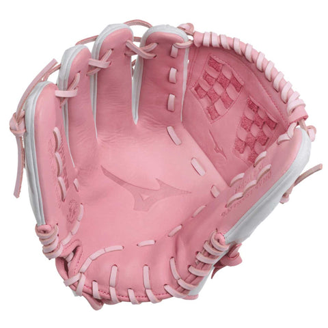 Guante Softbol Mizuno MVP Prime GMVP1250PF5LP 12.5 in Blanco Rosa ADULTO Lanzador Zurdo