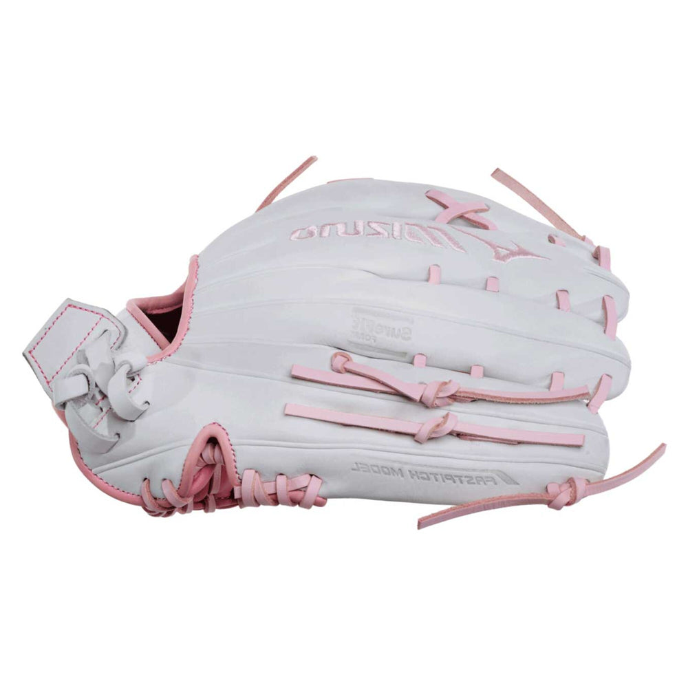 Guante Softbol Mizuno MVP Prime GMVP1250PF5LP 12.5 in Blanco Rosa ADULTO Lanzador Zurdo