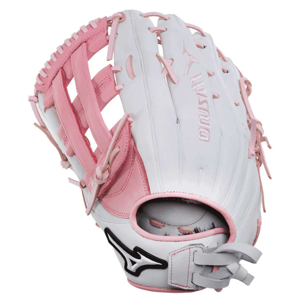 Guante Softbol Mizuno MVP Prime GMVP1300PF5LP 13 in Blanco Rosa ADULTO Lanzador Zurdo