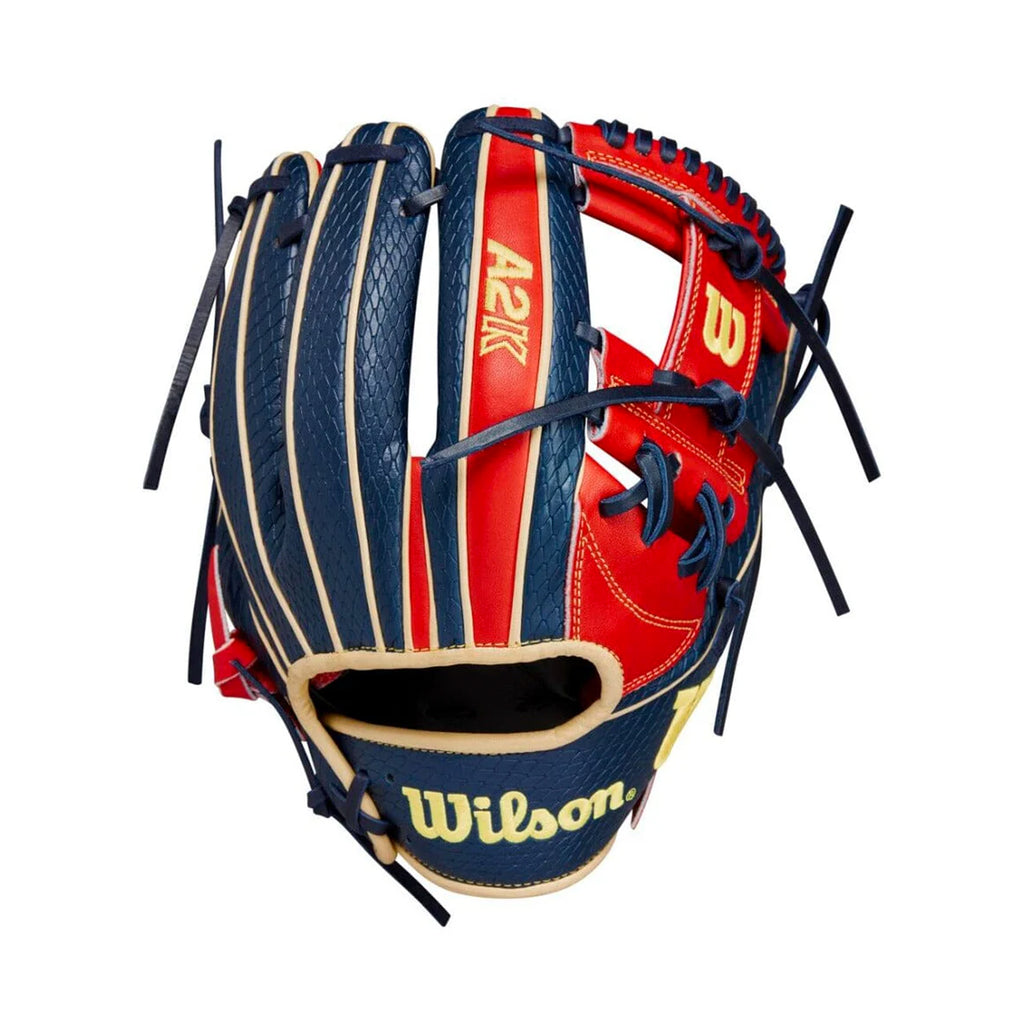 Guante Beisbol Wilson A2K Ozzie Albies Rojo Azul 11.5 in