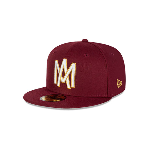 Gorra Beisbol Softbol New Era Aguilas Mexicali 59Fifty Vino Blanco