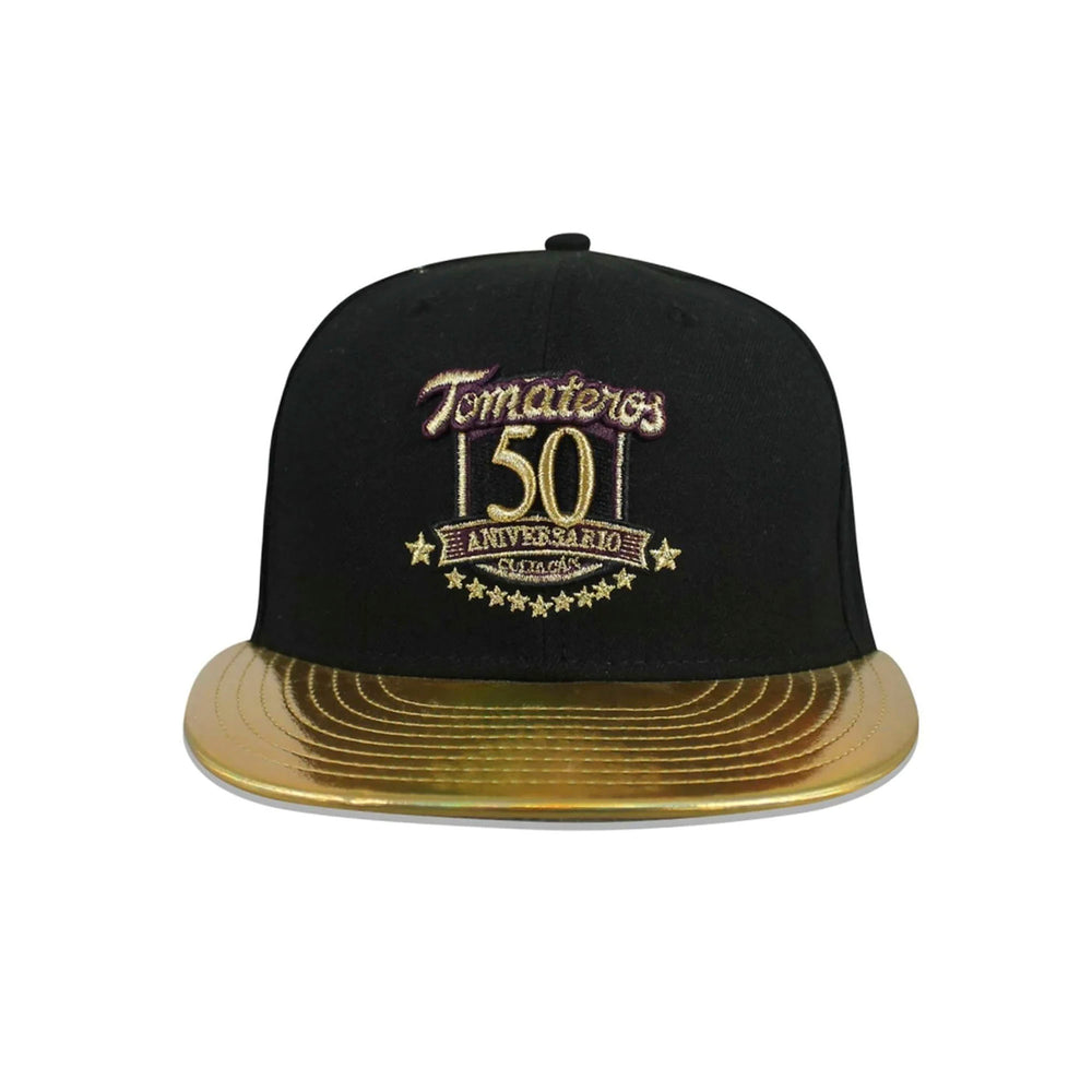 Gorra Beisbol Softbol New Era 50 Aniversario Tomateros 59Fifty Negro Dorado