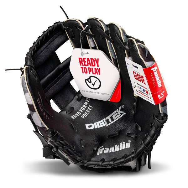 Guante Beisbol Franklin RTP Digitek 22849L Negro Gris Blanco 9.5 in 3 a 6 años ZURDO