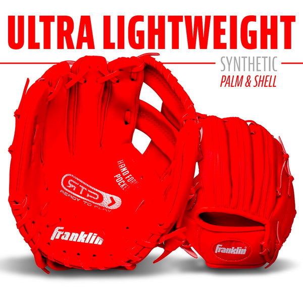 Guante Beisbol Franklin RTP Performance 22711L 9.5 in Rojo Pañalitos 3 a 5 años ZURDO