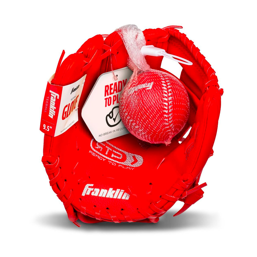 Guante Beisbol Franklin RTP Performance 22711L 9.5 in Rojo Pañalitos 3 a 5 años ZURDO