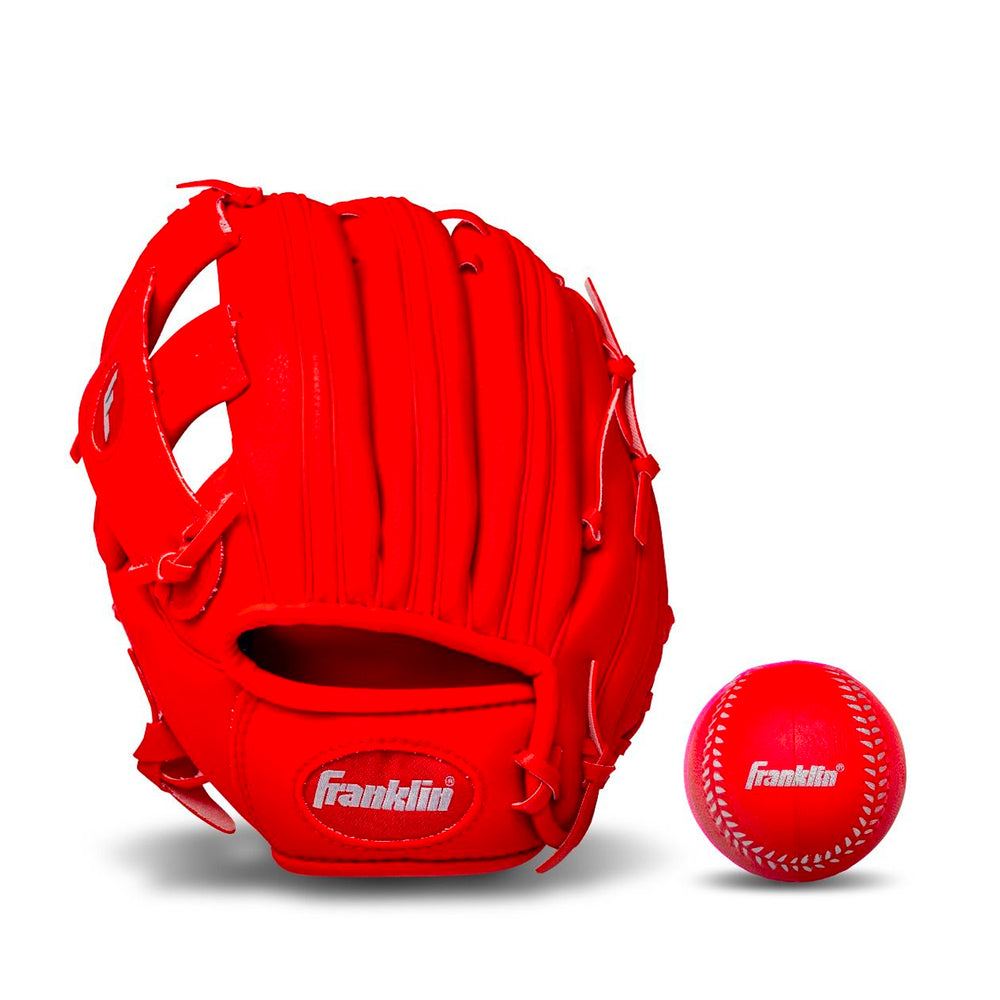 Guante Beisbol Franklin RTP Performance 22711L 9.5 in Rojo Pañalitos 3 a 5 años ZURDO