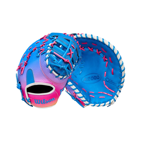 Guante Primera Base Newman Beisbol Wilson A2000 AZUL ROSA 12 in ADULTO