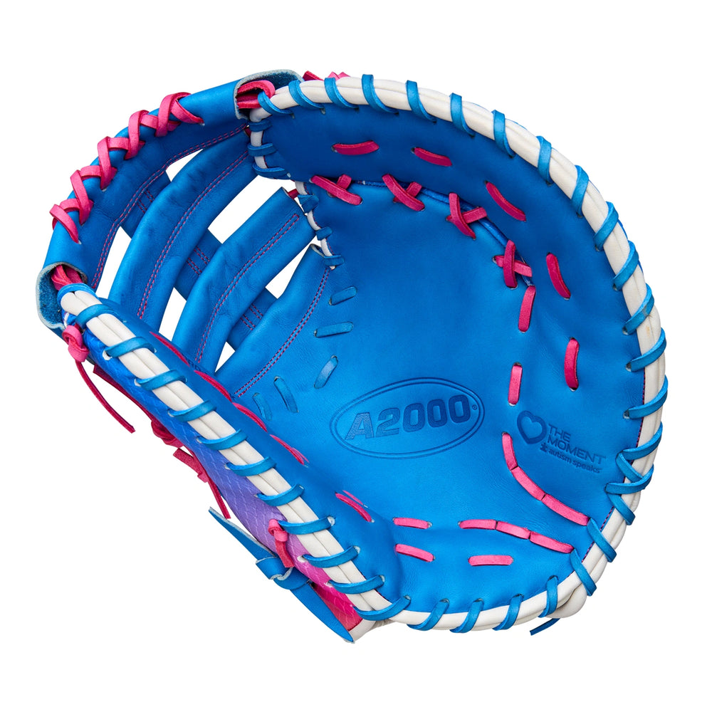 Guante Primera Base Newman Beisbol Wilson A2000 AZUL ROSA 12 in ADULTO