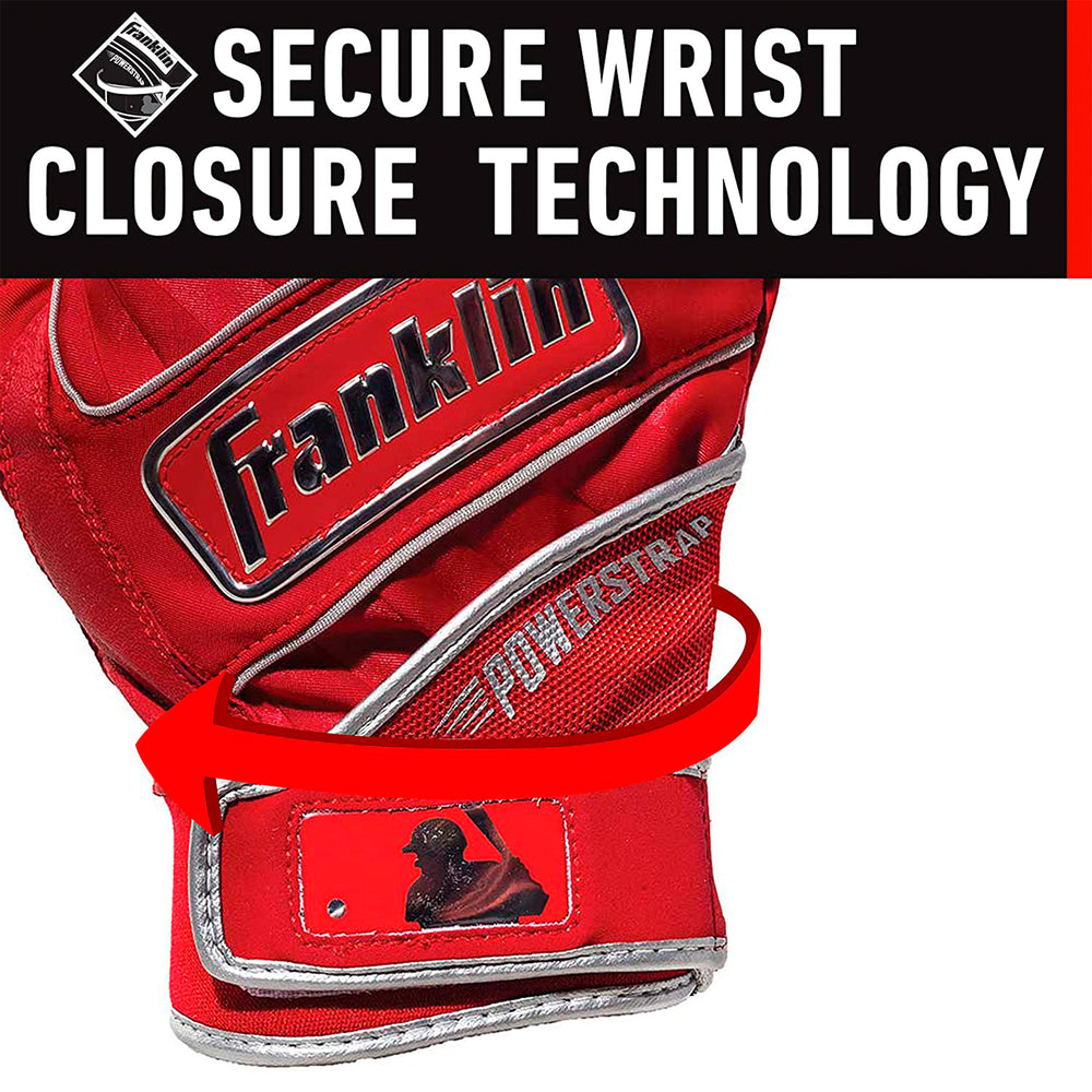 Guanteletas Beisbol Franklin Powerstrap Chrome Blanco ADULTO