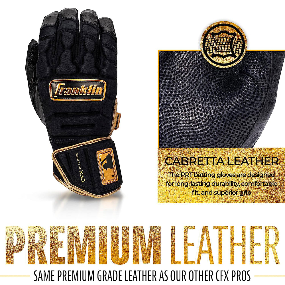Guanteletas Beisbol Franklin CFX Prt Negro Dorado ADULTO