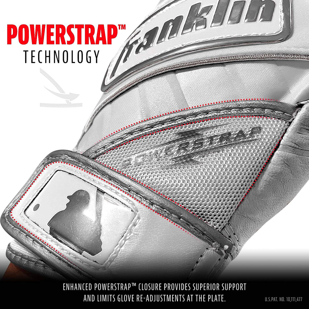 Guanteletas Beisbol Franklin Powerstrap Chrome Blanco ADULTO