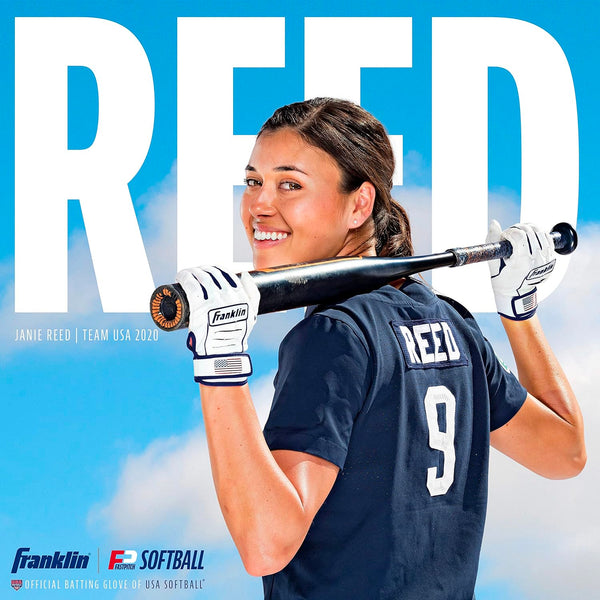 Guanteletas Softbol Franklin Cfx Fp Blanco Dorado Dama