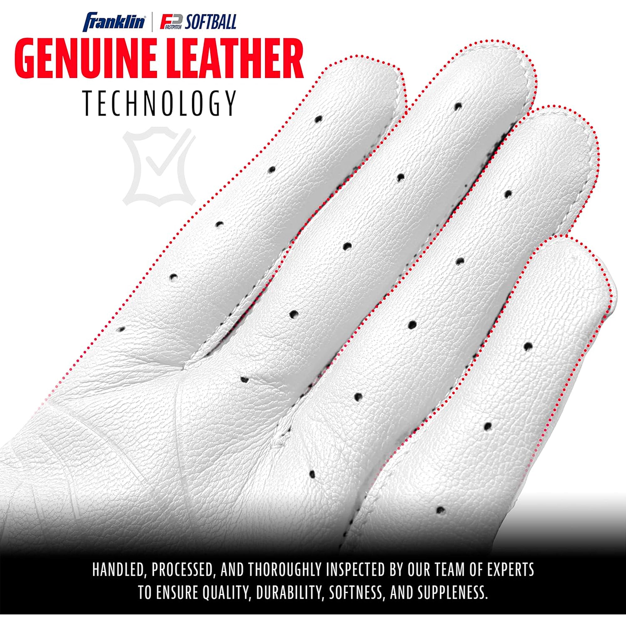 Gants De Baseball Franklin CFX FP - Blanc, Femme Taille L - Neufs