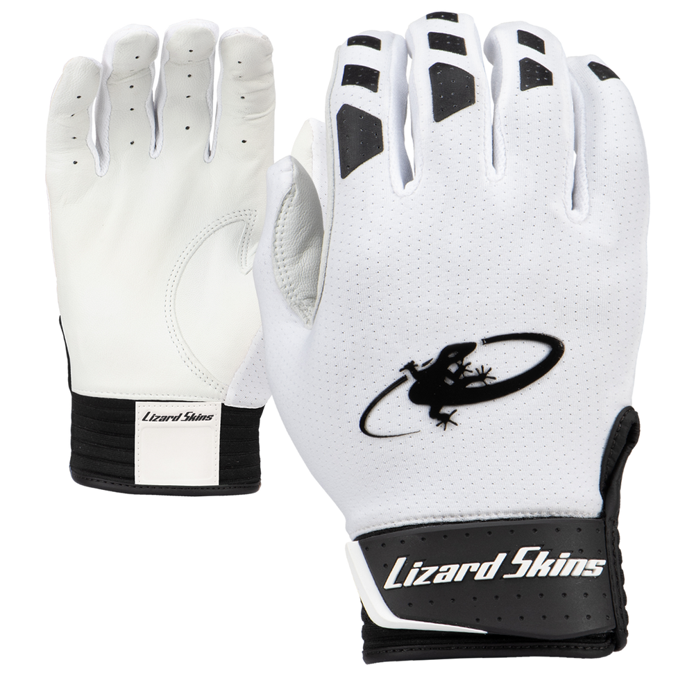 Guanteletas Beisbol Lizard Skinz Komodo v2 Blanco Negro INFANTIL
