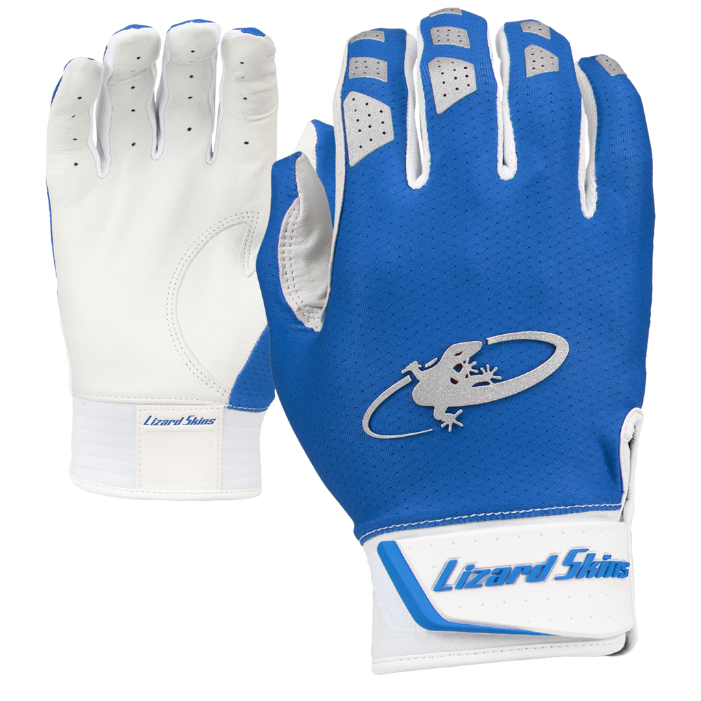 Guanteletas Beisbol Lizard Skinz Komodo V2 Azul Rey Blanco INFANTIL