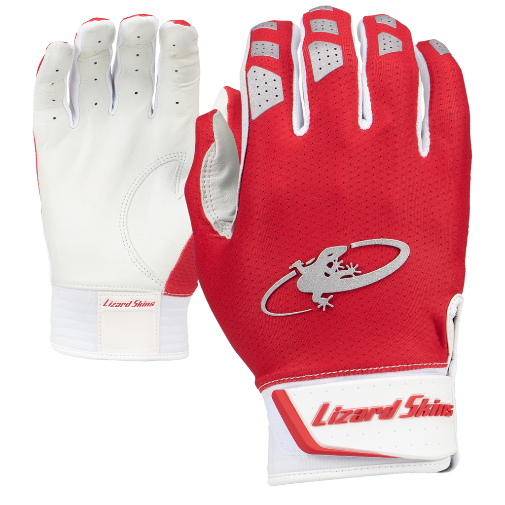 Guanteletas Beisbol Lizard Skinz Komodo V2 Rojo Blanco INFANTIL