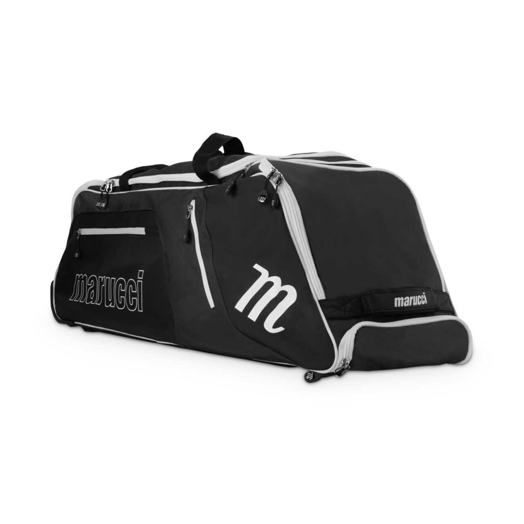 Maleta Beisbol Softbol Con Ruedas Marucci Stockade Negro Blanco