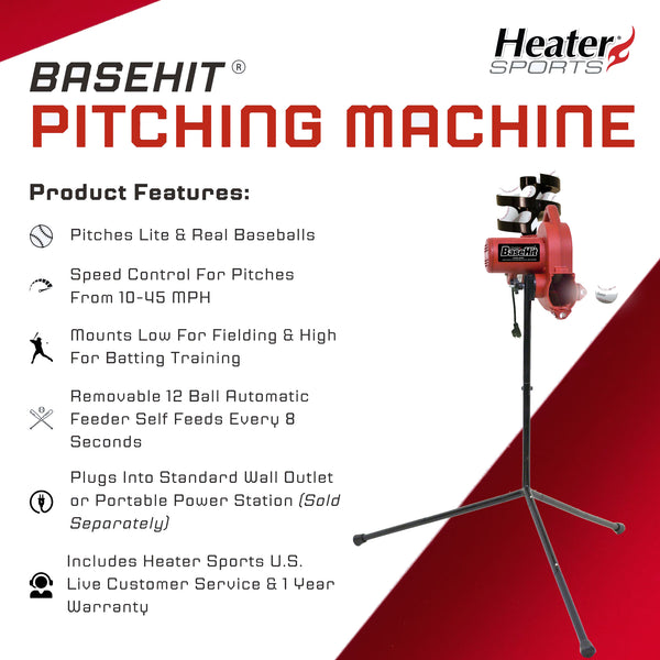 Máquina de Lanzamiento de Béisbol Real de Base Hit