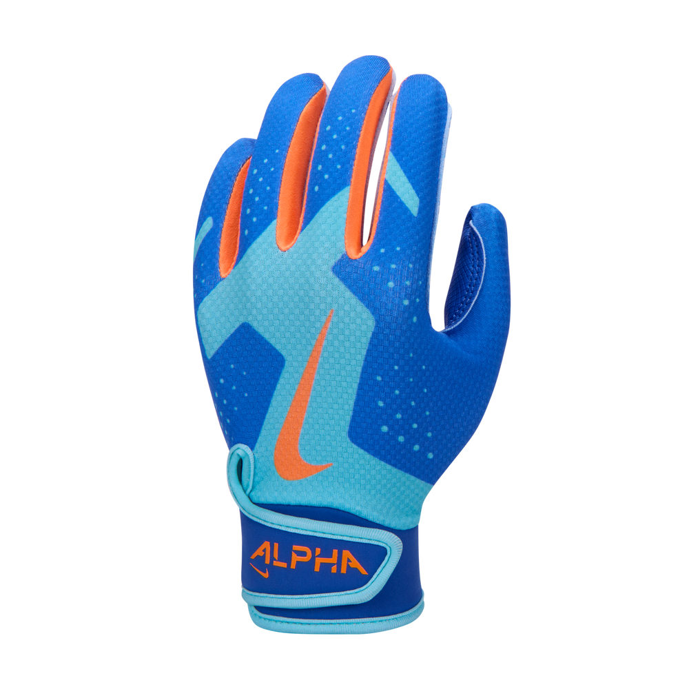 Guantes de Bateo Nike Alpha 2.0 T-Ball Infantil Azul Naranja