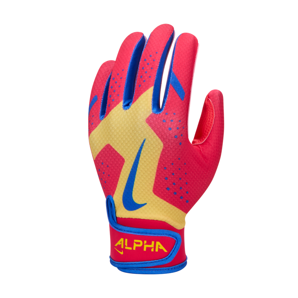 Guantes de Bateo Nike Alpha 2.0 T-Ball Infantil Rojo Amarillo
