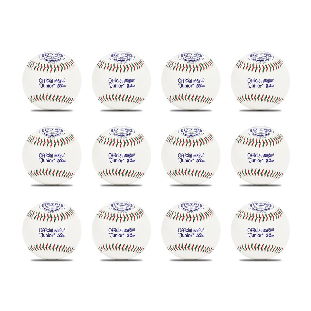Pelota Beisbol Profesional De Piel Juvenil Aztro 52 Costuras Verde Rojo