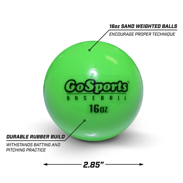 Pelota Peso Entrenamiento Beisbol Elite GoSports 2.8 in x 16 Oz