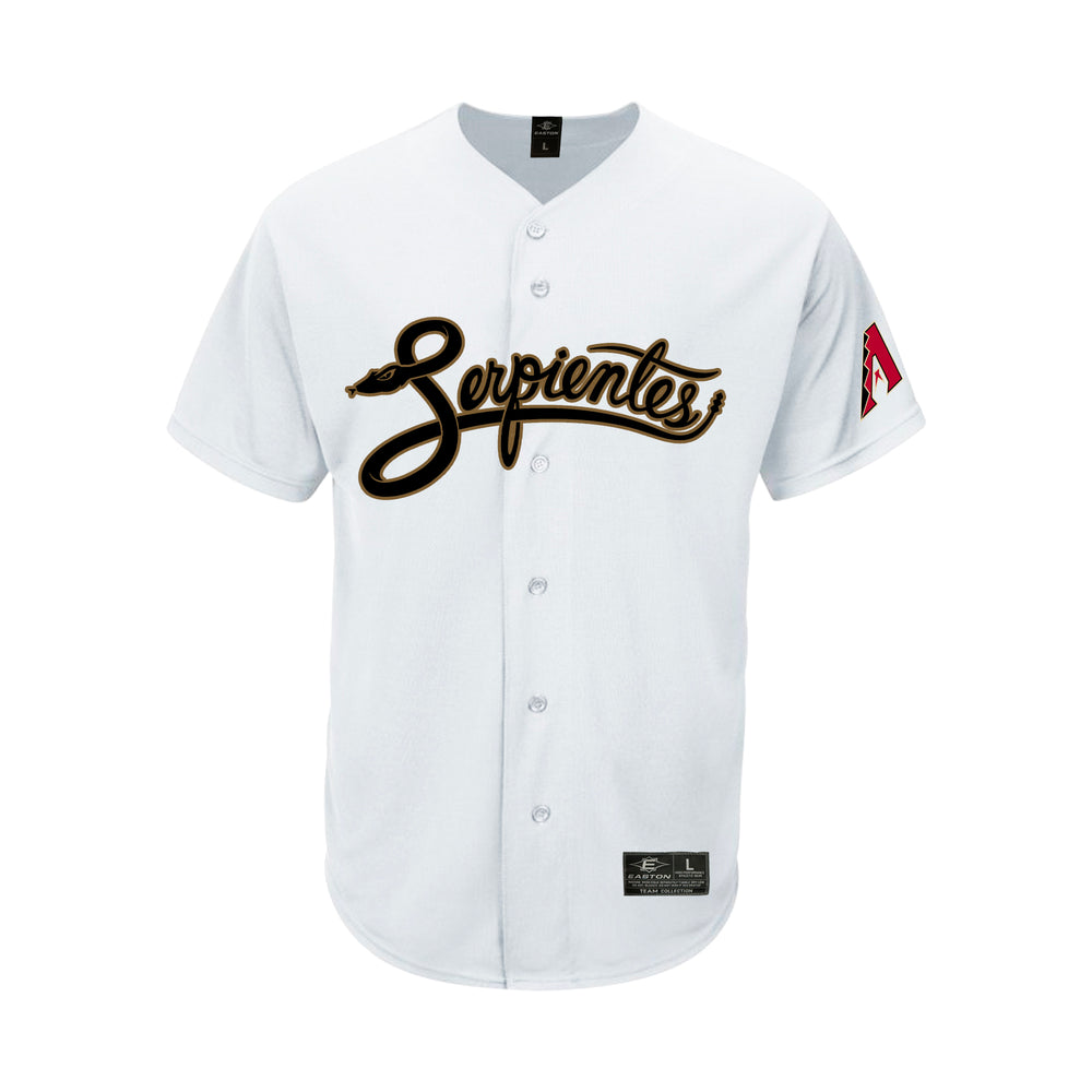 Jersey Camisola Beisbol Easton Serpientes Arizona 56 Blanco Adulto