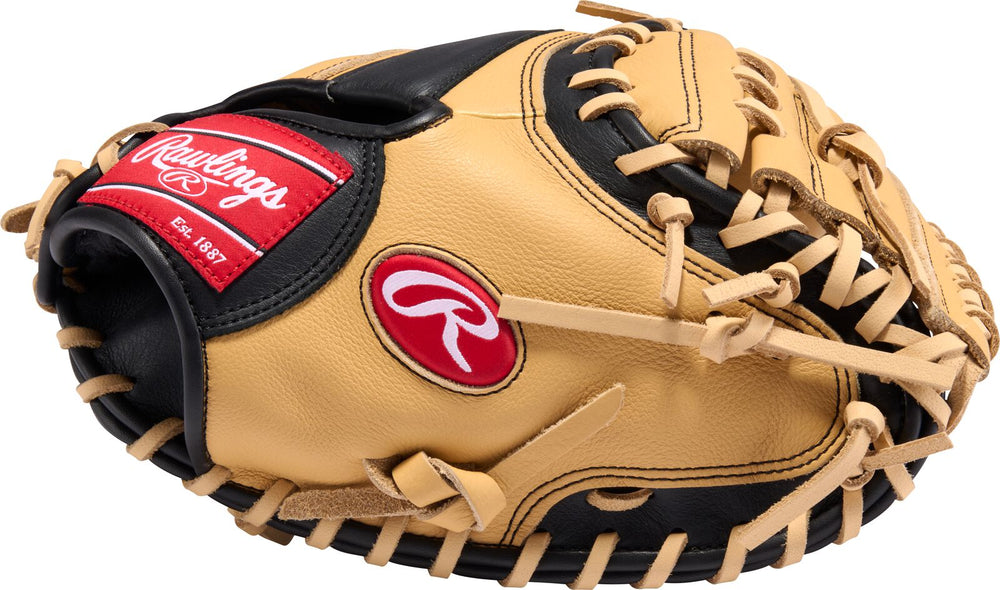 Reverso de la mascota de catcher Rawlings Select Pro Lite Cal Raleigh