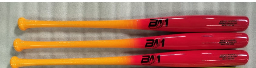Bat Beisbol TORPEDO Reforzado Beisbolmania Maple Plus BMTOR NARANJA ROJO