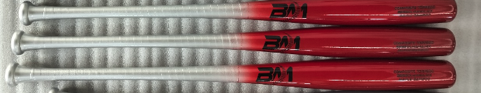 Bat Beisbol Torpedo Reforzado Beisbolmania COMPUESTO MAPLE BAMBOO BMTOR PLATEADO ROJO