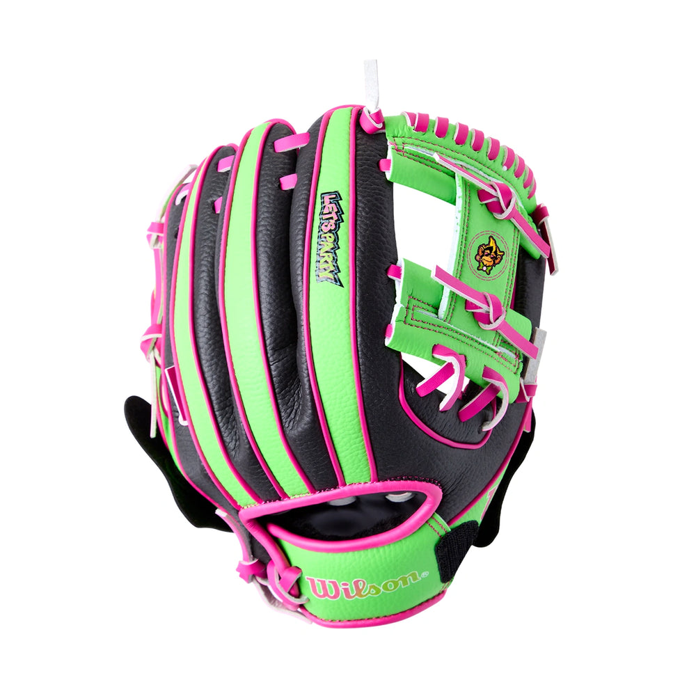 Set Guante Pelota y Bat Beisbol Wilson A200 Party Animals EZ Catch WBW10415810 10 in Lanzador Diestro