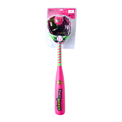 Set Guante Pelota y Bat Beisbol Wilson A200 Party Animals EZ Catch WBW10416010 10 in Lanzador Zurdo